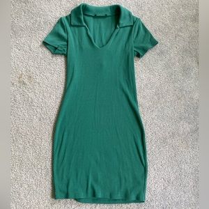 Teal body-con collared dress